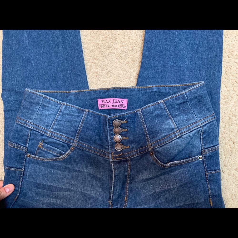 “Wax Jean” Tummy that I’m beautiful size 5 jeans